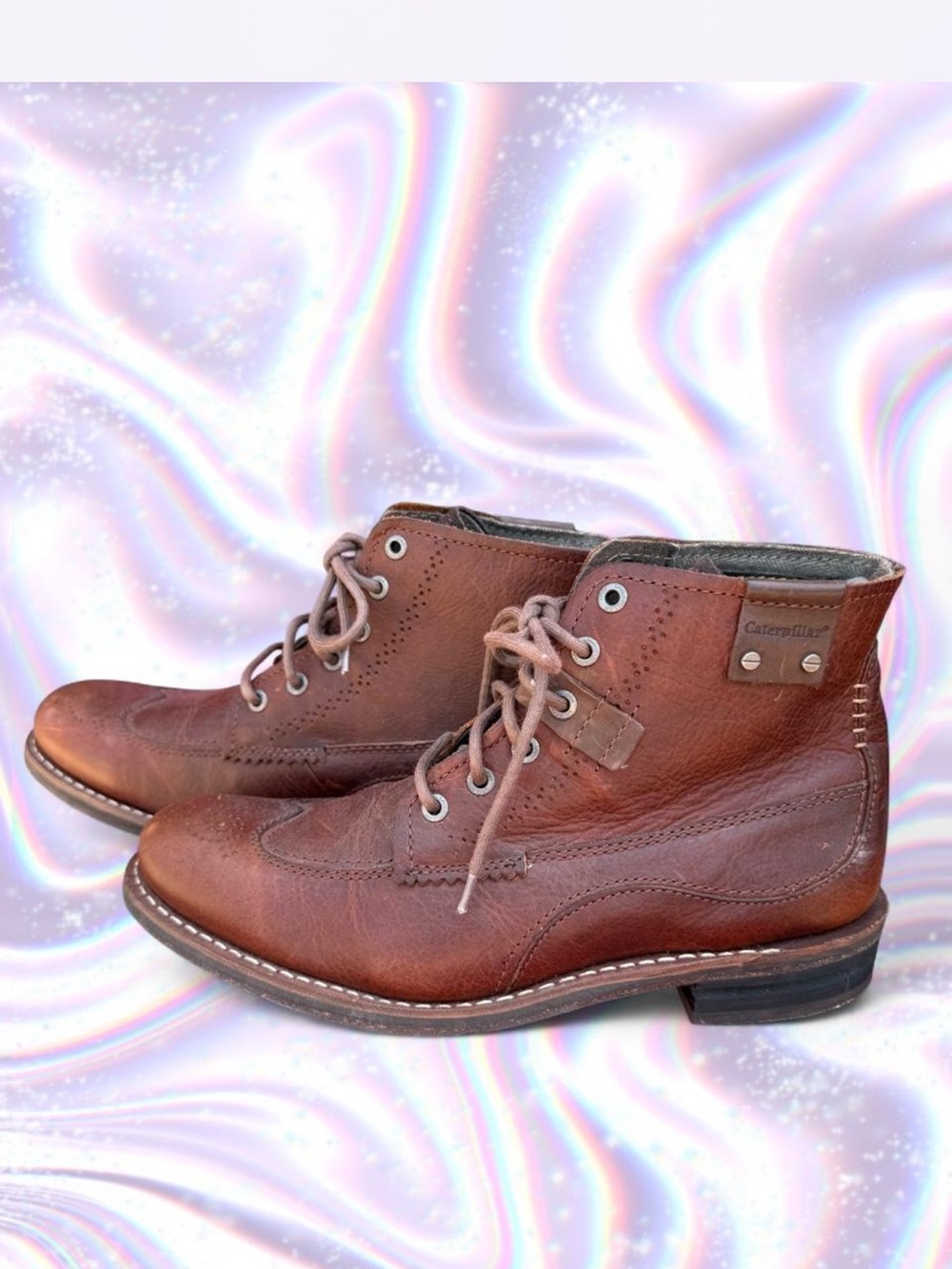 Caterpillar Men's Tan-Brown Leather Chukka Lace-Up Boots